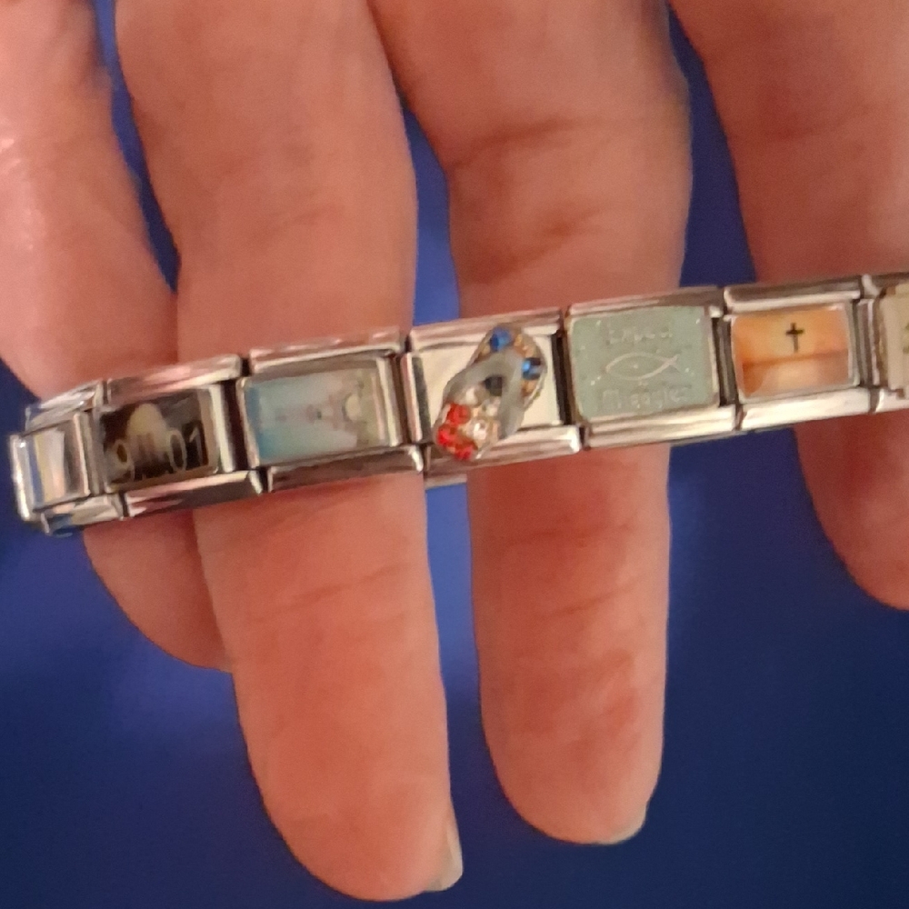 Silver Religious Charm Bracelet